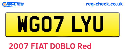 WG07LYU are the vehicle registration plates.