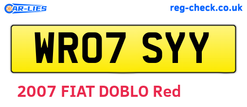 WR07SYY are the vehicle registration plates.