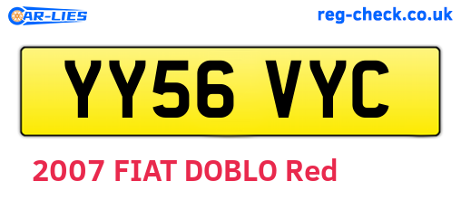 YY56VYC are the vehicle registration plates.