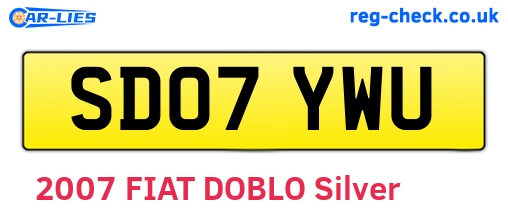 SD07YWU are the vehicle registration plates.
