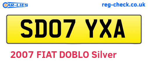 SD07YXA are the vehicle registration plates.