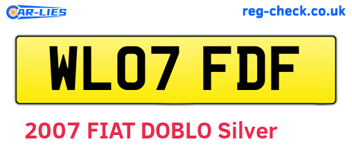 WL07FDF are the vehicle registration plates.