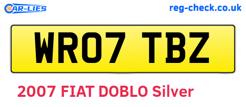 WR07TBZ are the vehicle registration plates.