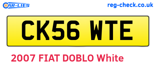 CK56WTE are the vehicle registration plates.