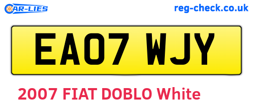 EA07WJY are the vehicle registration plates.