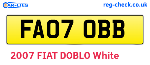FA07OBB are the vehicle registration plates.