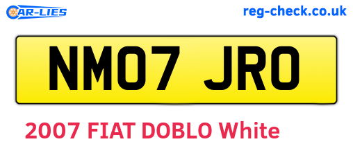 NM07JRO are the vehicle registration plates.