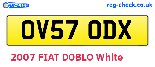 OV57ODX are the vehicle registration plates.