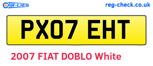PX07EHT are the vehicle registration plates.