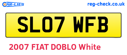 SL07WFB are the vehicle registration plates.