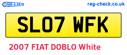 SL07WFK are the vehicle registration plates.