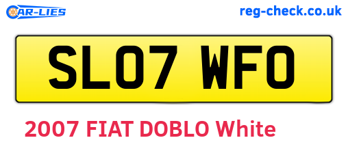 SL07WFO are the vehicle registration plates.