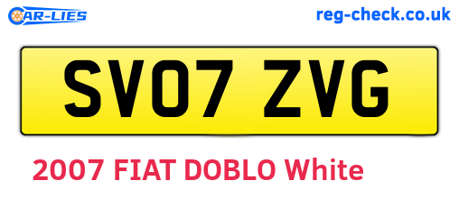 SV07ZVG are the vehicle registration plates.