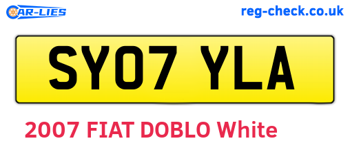 SY07YLA are the vehicle registration plates.