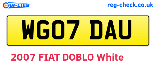 WG07DAU are the vehicle registration plates.