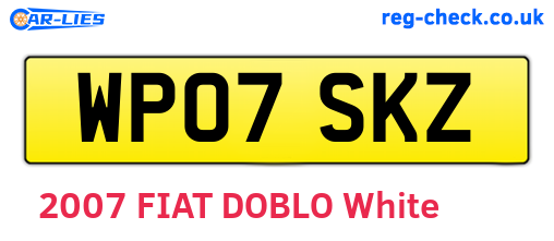 WP07SKZ are the vehicle registration plates.