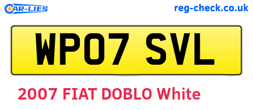 WP07SVL are the vehicle registration plates.