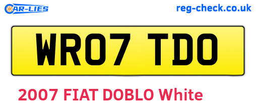 WR07TDO are the vehicle registration plates.