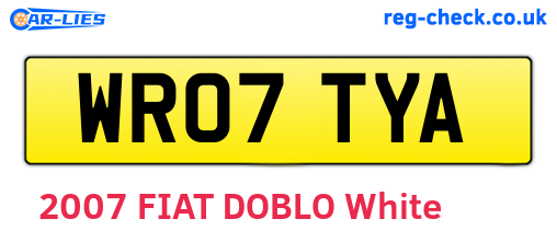 WR07TYA are the vehicle registration plates.