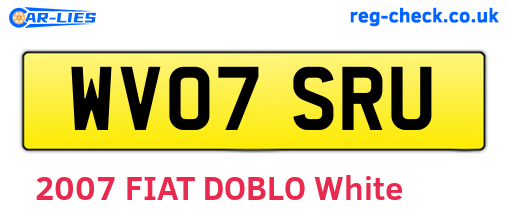 WV07SRU are the vehicle registration plates.
