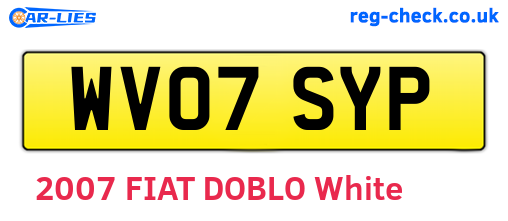 WV07SYP are the vehicle registration plates.