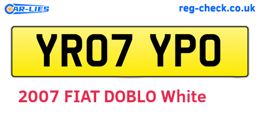 YR07YPO are the vehicle registration plates.