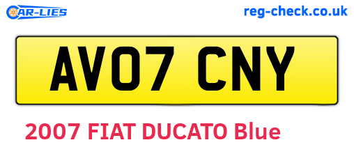 AV07CNY are the vehicle registration plates.