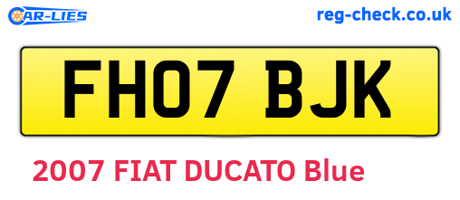 FH07BJK are the vehicle registration plates.