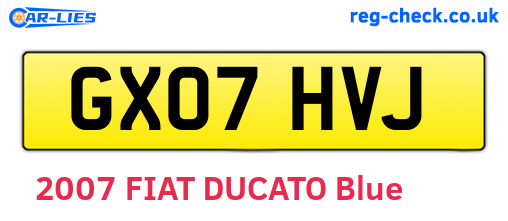 GX07HVJ are the vehicle registration plates.