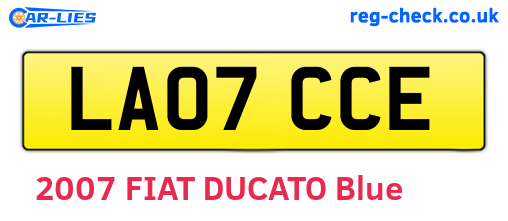 LA07CCE are the vehicle registration plates.