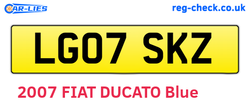 LG07SKZ are the vehicle registration plates.