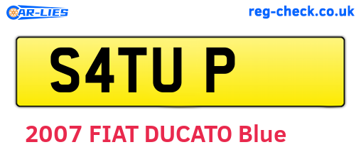 S4TUP are the vehicle registration plates.