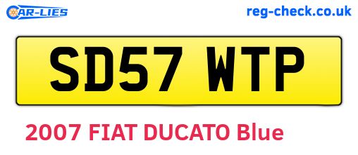 SD57WTP are the vehicle registration plates.