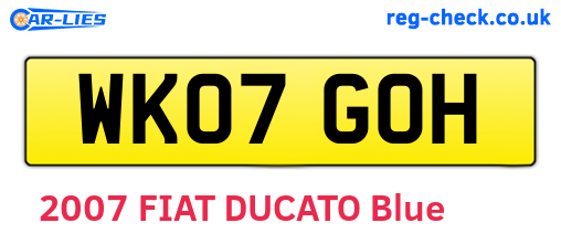 WK07GOH are the vehicle registration plates.