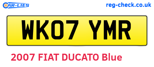 WK07YMR are the vehicle registration plates.