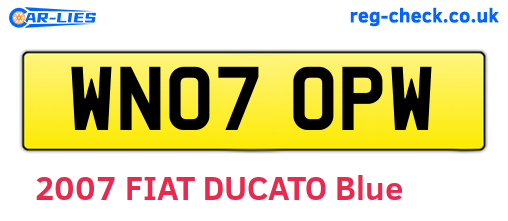 WN07OPW are the vehicle registration plates.