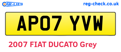 AP07YVW are the vehicle registration plates.