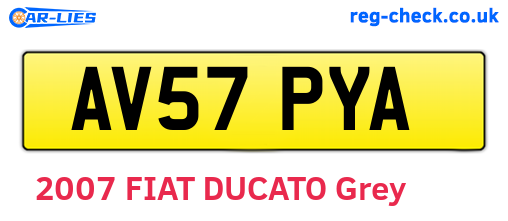 AV57PYA are the vehicle registration plates.