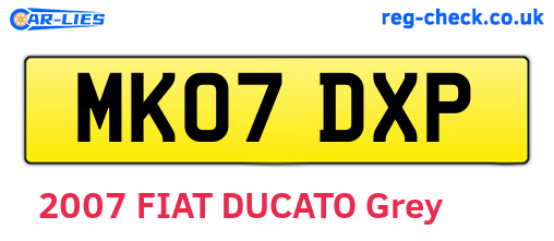 MK07DXP are the vehicle registration plates.