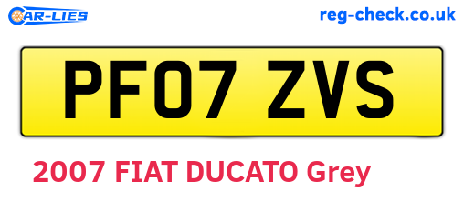 PF07ZVS are the vehicle registration plates.