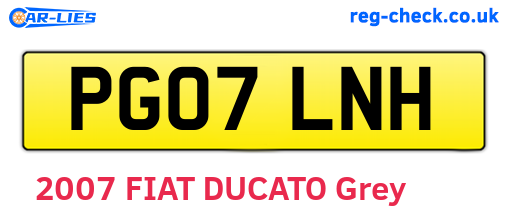 PG07LNH are the vehicle registration plates.