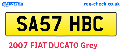 SA57HBC are the vehicle registration plates.