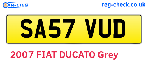 SA57VUD are the vehicle registration plates.
