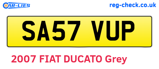 SA57VUP are the vehicle registration plates.