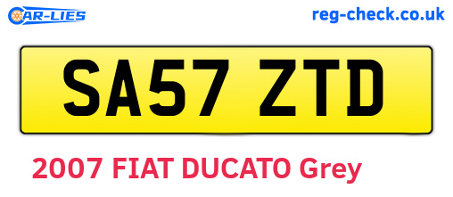 SA57ZTD are the vehicle registration plates.