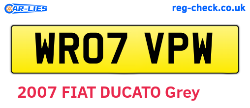 WR07VPW are the vehicle registration plates.