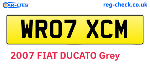 WR07XCM are the vehicle registration plates.