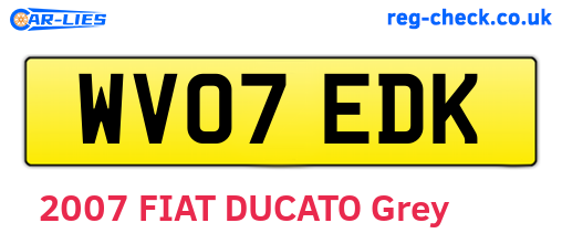 WV07EDK are the vehicle registration plates.