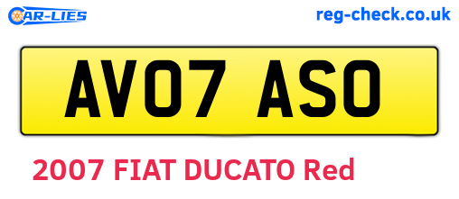 AV07ASO are the vehicle registration plates.