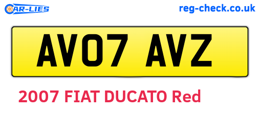 AV07AVZ are the vehicle registration plates.